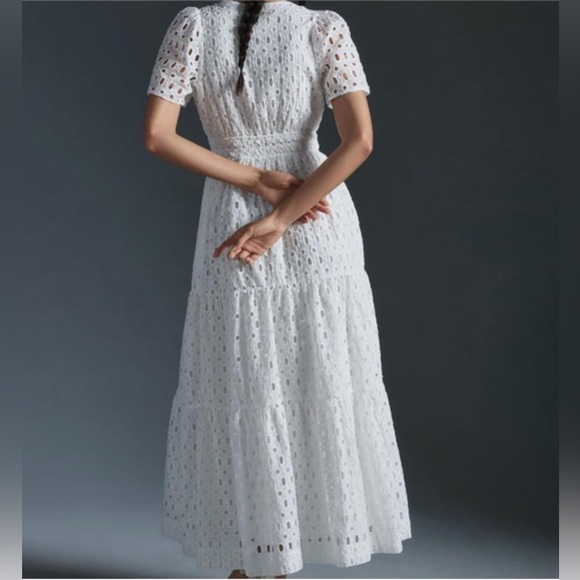 ANTHROPOLOGIE The Somerset Collection Eyelet Edition Maxi Dress White Size XXS - Picture 6 of 15